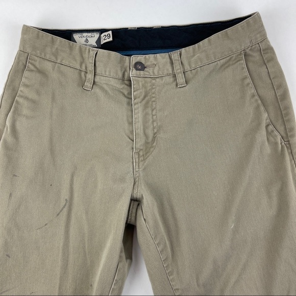 Volcom Chino Pants Boys 29 Khaki Flat Front - Picture 4 of 11